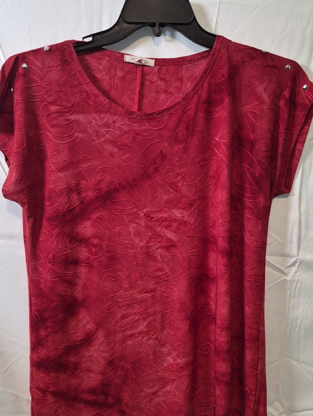 City Chic Fuchsia Short Sleeve Embossed Tee